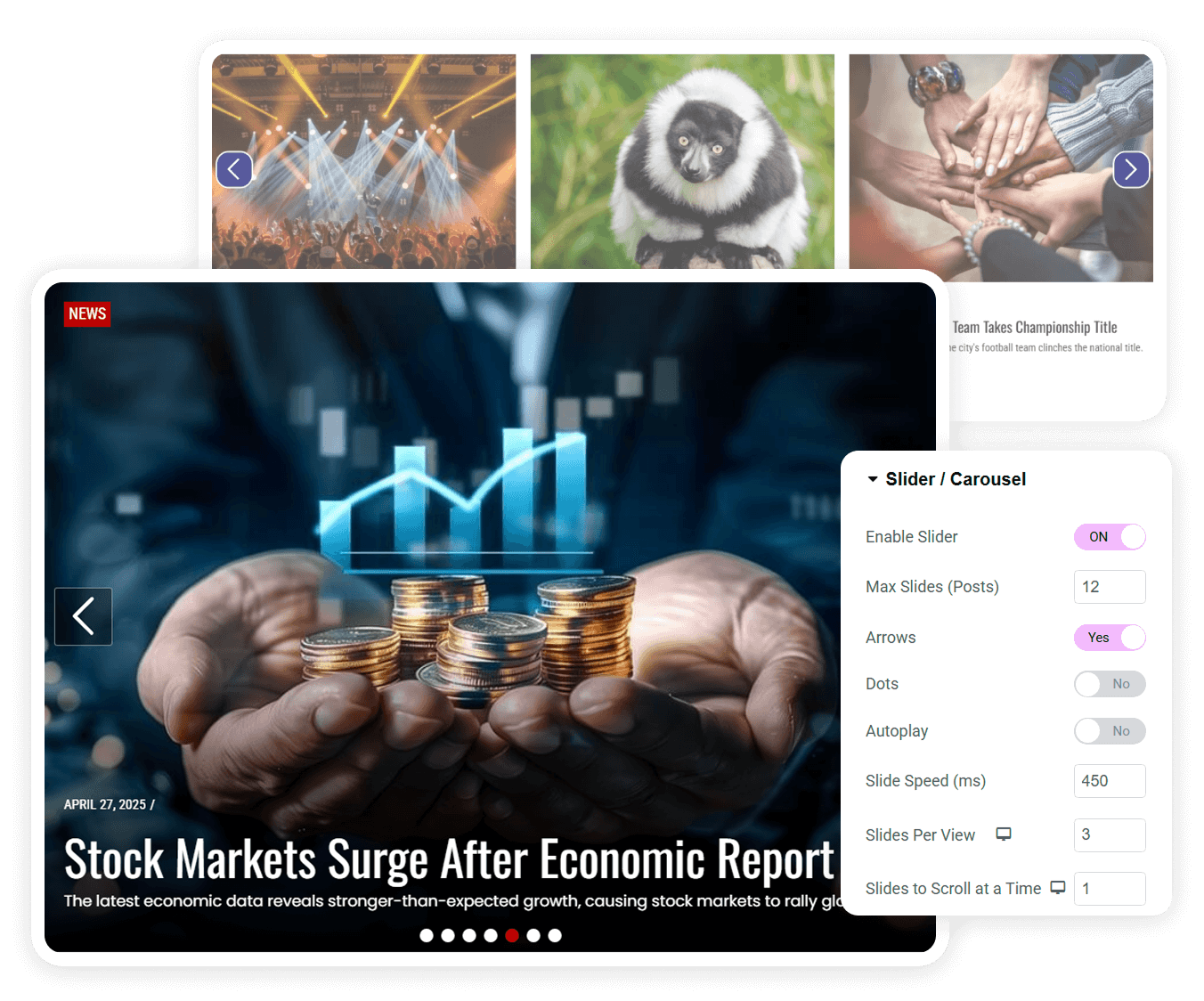 Responsive Grid Slider with Full Navigation Control