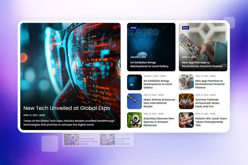 Customizable Elementor blog post grid design